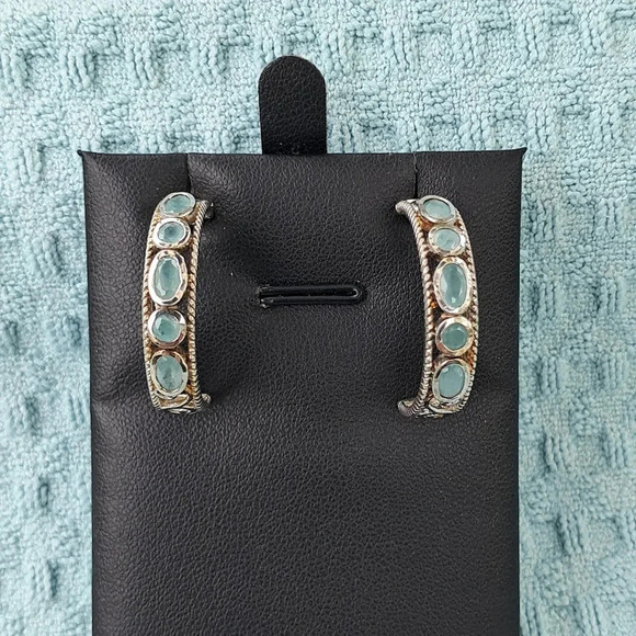 Rare Premium Natural Grandidierite Earrings In 925 Sterling Silver - Picture 1 of 9